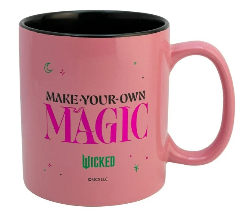 Wicked Taza Grande Metalizada De Cerámica Tarro Bitono Rosa Exterior Negra Interior Capacidad 591 Ml