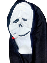 Cargar imagen en el visor de la galería, Mascara Scream Cigarro Disfraz Adulto o Infantil  GhostFace Halloween Cosplay con capucha
