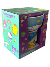 Cargar imagen en el visor de la galería, Hello Kitty &amp; Friends Set Desayuno Taza &amp; Tazon Individual, Porcelana 2 Piezas, My melody, Kuromi, Cinamon Roll
