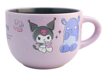 Cargar imagen en el visor de la galería, Tazon Kuromi &amp; Baku Taza Jumbo Bitono De Cerámica Sanrio, Color Lila y Negro, Capacidad 820 Ml
