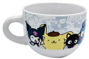 Tazon Hello Kitty & Frinds Sanrio Taza Jumbo Ceramica Capacidad 820 ml My Melody Kuromi Keroppi Badtz-Maru Pochacco Pompompurin