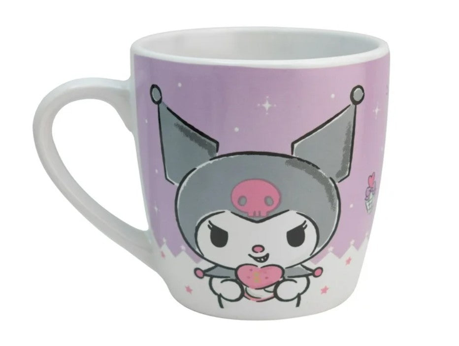 Kuromi Set Desayuno Individual, Taza & Tazon Vajilla Porcelana 2 Piezas, Sanrio con Caja de Regalo