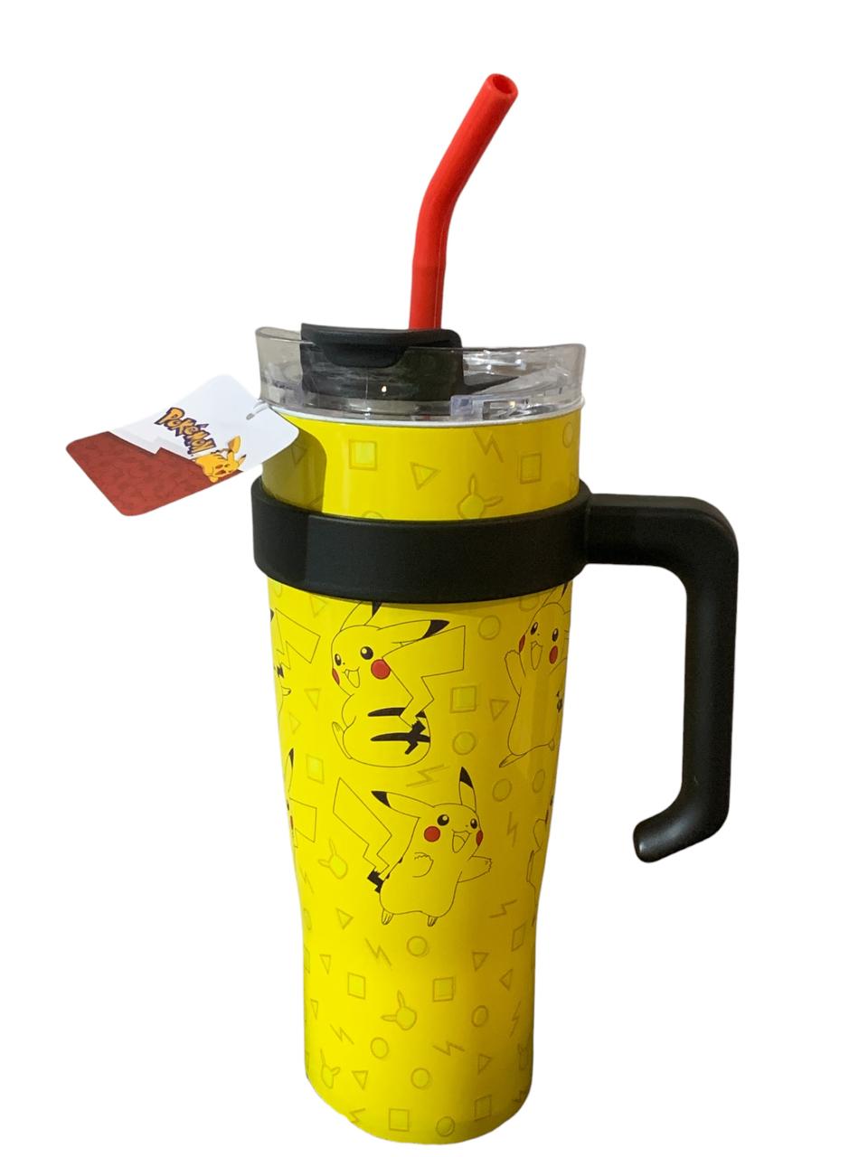 Pikachu Termo Alto de Acero Inoxidable con Doble Pared y Tapa Hermética Pokémon Capacidad 1.2L