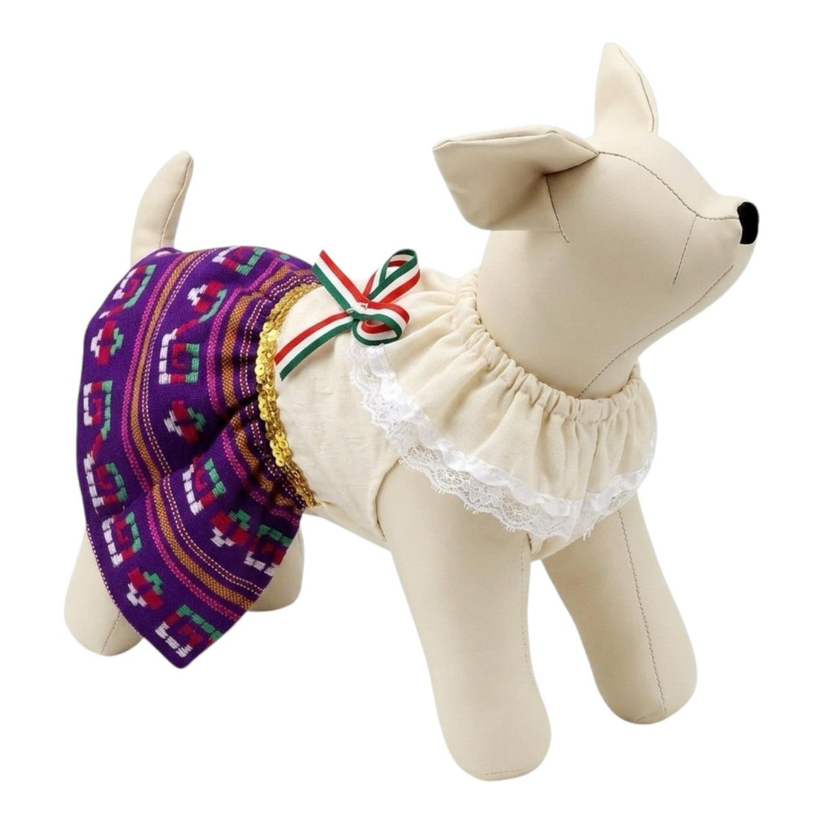 Disfraz Vestido Indita Mexicana Mascotas Para Perro Gato Fiestas Patrias