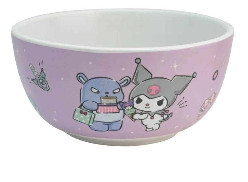 Kuromi Set Desayuno Individual, Taza & Tazon Vajilla Porcelana 2 Piezas, Sanrio con Caja de Regalo