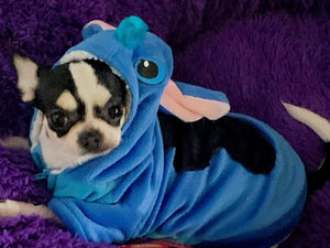 Stitch Disfraz Chamarra para Perro con forro de polar Halloween con capucha
