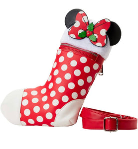 Loungefly Minnie mouse bolso bota navideña Crossbody