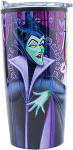 Villanas Disney Vaso Reutilizable Doble Pared Disney Villanas, Maléfica, Úrsula y Reina Malvada, Termo para Bebidas Calientes con Tapa Transparente Deslizable, Capacidad 450 mililitros