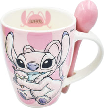 Cargar imagen en el visor de la galería, Stitch Juego de 2 Tazas de Pareja con cucharas Disney Lilo &amp; Stitch Tarros de Ceramica capacidad 310 ml Novios Dia de San Valentin Dia del Amor
