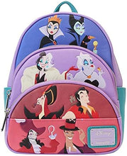 Cargar imagen en el visor de la galería, Loungefly Disney Villains compartimentos Mini Back pack Villanos DIsney
