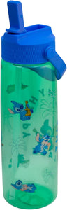 Stitch Botella de Agua Disney Lilo & Stitch 887ml, Vaso Reutilizable con Asa de Transporte, Diseño Tropical, Vaso Portátil para Deporte, Escuela, Oficina