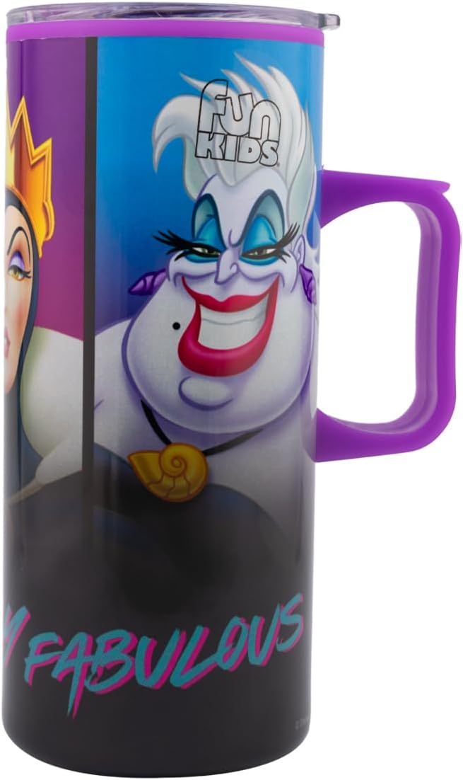 Termo Villanos Disney doble Pared con Asa Malefica, Úrsula y Reina Malvada “Incredibly Fabulous”  capacidad 550 ml