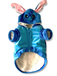 Stitch Disfraz Chamarra para Perro con forro de polar Halloween con capucha