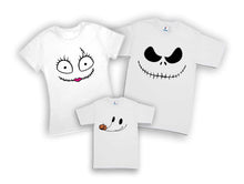Cargar imagen en el visor de la galería, Set 3 Playeras Jack, Sally &amp; Zero Familia Halloween Fiesta Evento Cosplay Skellington Disfraz Adulto / Infantil / Dama
