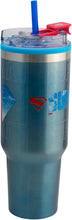 Cargar imagen en el visor de la galería, Superman Termo doble pared tapa hermetica doble forma de beber, popote y boquilla,1.2L.
