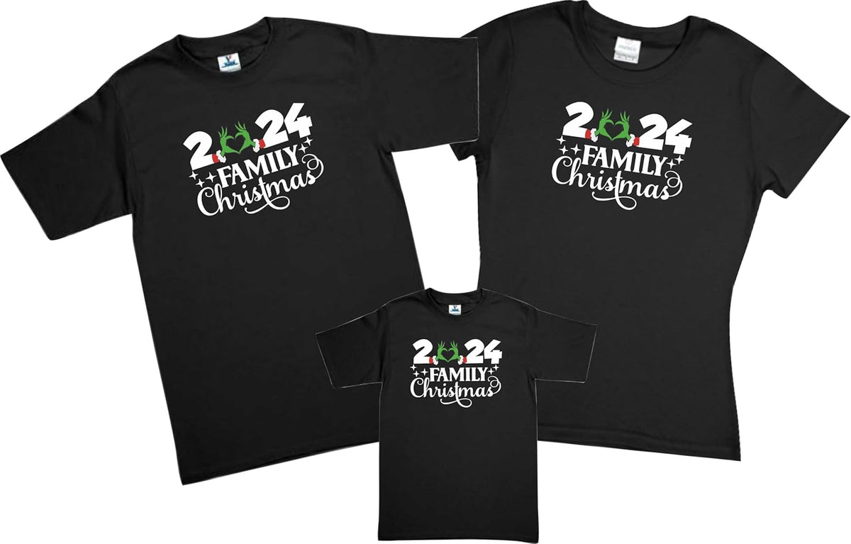 Set Grinch Navidad Personalizado Año 3 Playeras Familia Navidad Evento Fiesta