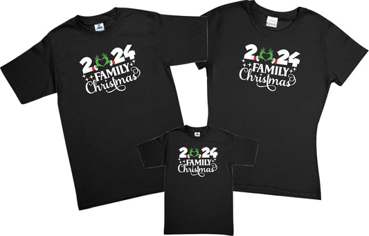 Set Grinch Navidad Personalizado Año 3 Playeras Familia Navidad Evento Fiesta