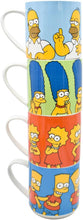 Cargar imagen en el visor de la galería, Los SImpsons juego de 4 Tarros de Porcelana Apilables, Tazas para Café de 330 ml, Multicolor
