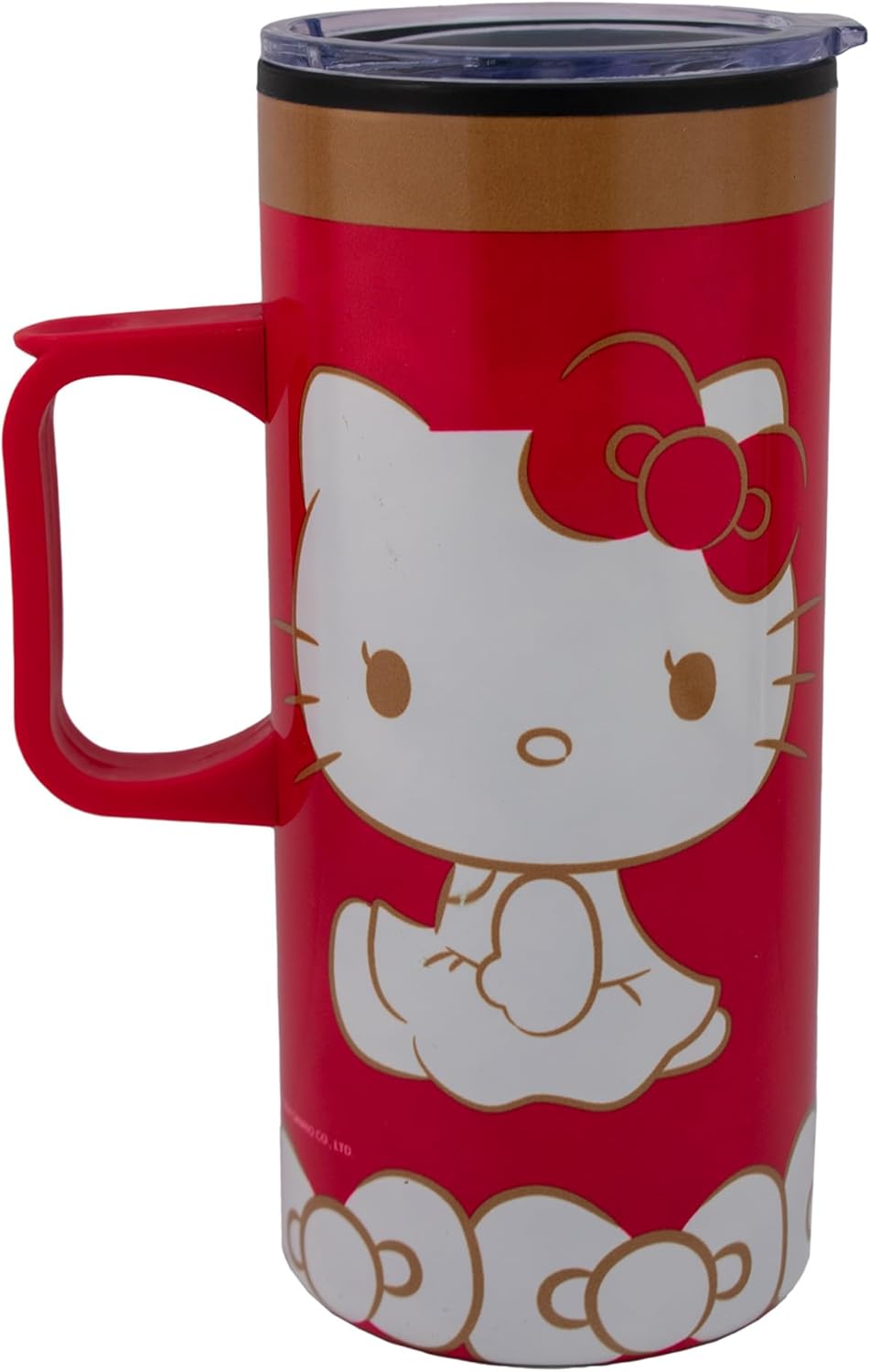 Kitty Termo Doble Pared Con Asa, Colección Hello Kitty 50 Aniversario Termo con Tapa Transparente, Capacidad 500 mililitros