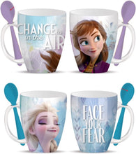 Cargar imagen en el visor de la galería, Frozen Juego de 2 Tarros con Cuchara de pareja Elsa &amp; Anna
