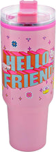 Cargar imagen en el visor de la galería, Hello Kitty Termo Grande Acero Inoxidable, Vaso Térmico con Tapa y Popote Plástico para Bebidas Frías y Calientes Hello Kitty &amp; Friends Sanrio, 1.2 Litros
