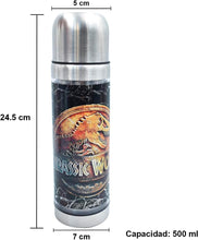 Cargar imagen en el visor de la galería, Jurassic Park Termo Doble Pared Acero Inoxidable con BotÃ³n de Seguridad 500ml
