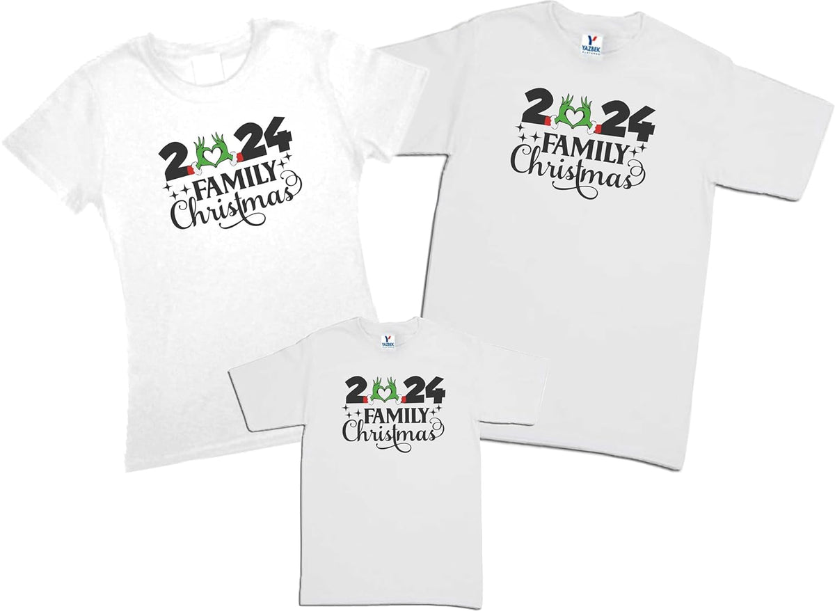 Set Grinch Navidad Personalizado Año 3 Playeras Familia Navidad Evento Fiesta