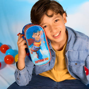Superman Krypto Lapicera Estuchera Escolar Lenticular