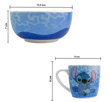 Cargar imagen en el visor de la galería, Stitch Set Desayuno Individual, Vajilla Porcelana 2 Piezas, Lilo &amp; Stitch Tropical Disney con Caja de Regalo

