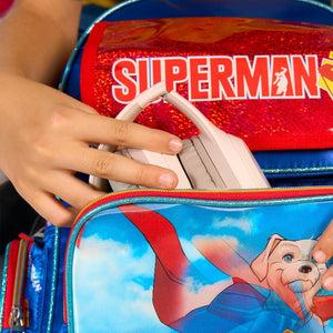 Mochila Superman Krypto  Escolar Primaria  Lenticular