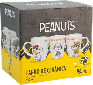 Snoopy Taza de cerámica para bebidas calientes de aniversario de Peanuts 740ml 75 aniversario