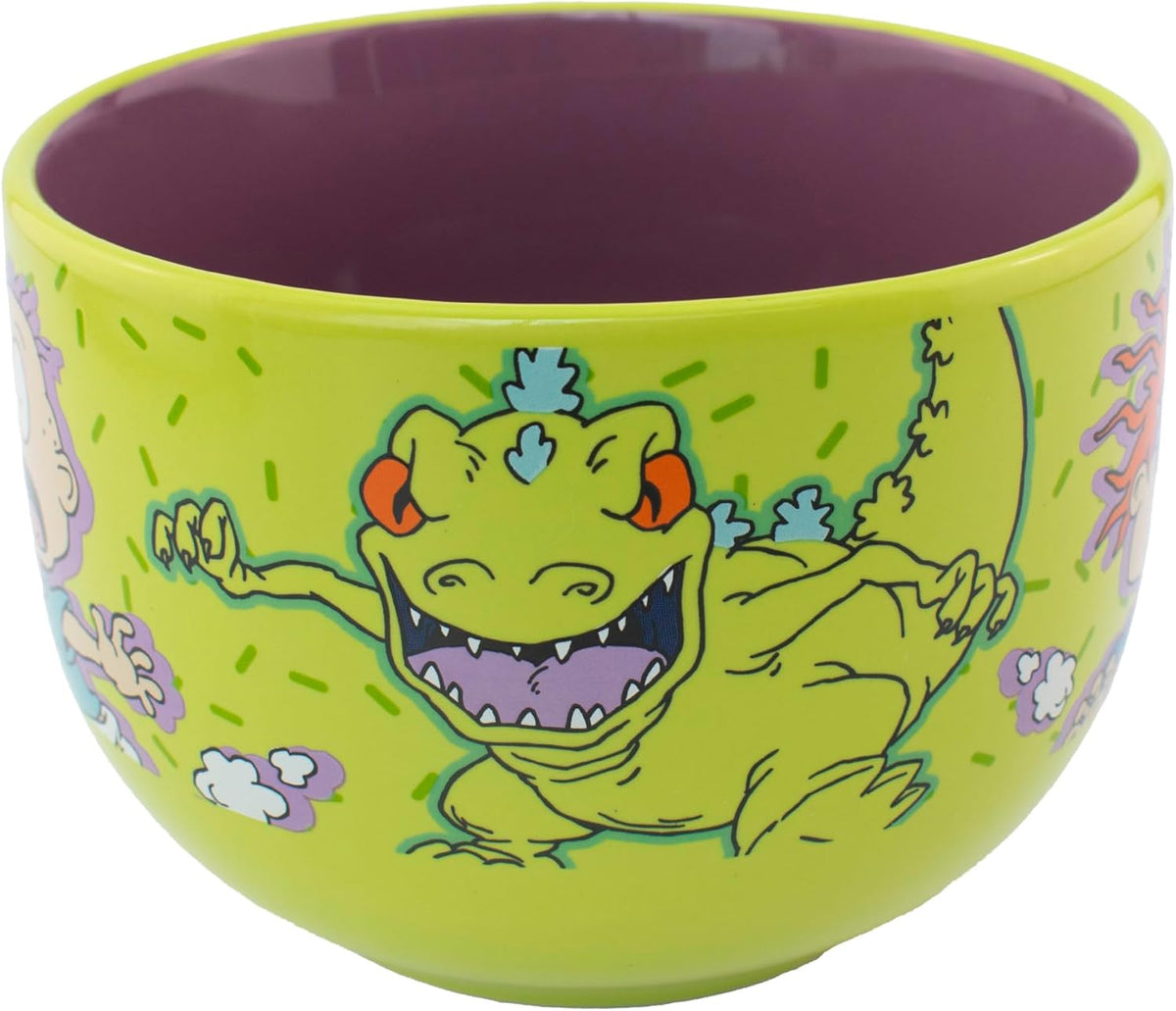 Rugrats Tarro Jumbo de Cerámica Nickelodeon,Tommy, Carlitos & Reptar “Don´t be a Baby”, Taza Jumbo, Cuenco para Cereal, Capacidad 820 ml
