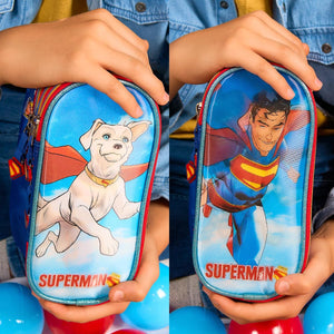 Superman Krypto Lapicera Estuchera Escolar Lenticular
