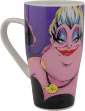 Cargar imagen en el visor de la galería, Taza Ursula Grande Porcelana, Colección Disney, La Sirenita, Tarro Largo, Bebidas Calientes, Fanáticos Disney, Capacidad 600 ml, Multicolor
