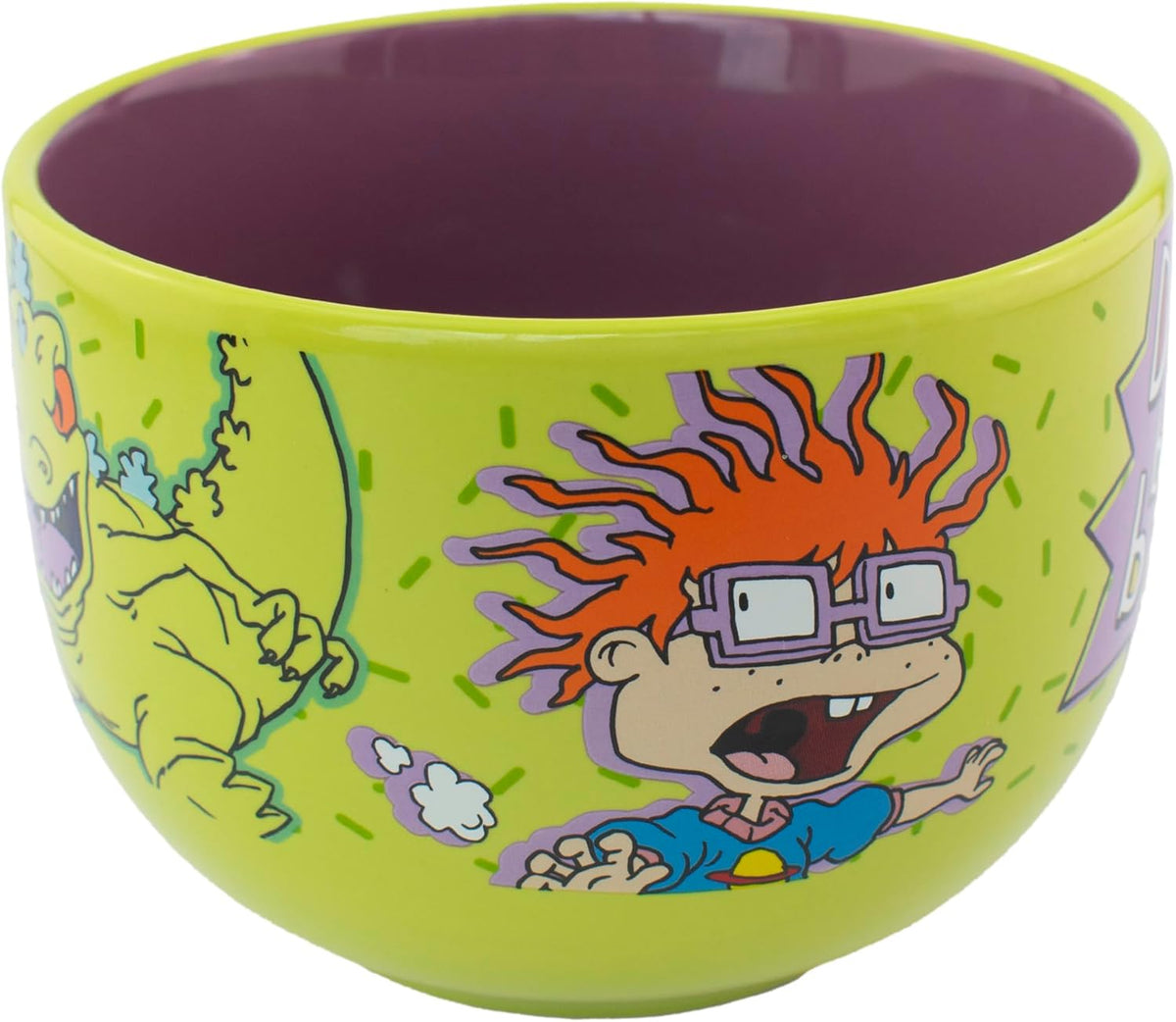 Rugrats Tarro Jumbo de Cerámica Nickelodeon,Tommy, Carlitos & Reptar “Don´t be a Baby”, Taza Jumbo, Cuenco para Cereal, Capacidad 820 ml