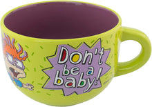 Cargar imagen en el visor de la galería, Rugrats Tarro Jumbo de Cerámica Nickelodeon,Tommy, Carlitos &amp; Reptar “Don´t be a Baby”, Taza Jumbo, Cuenco para Cereal, Capacidad 820 ml
