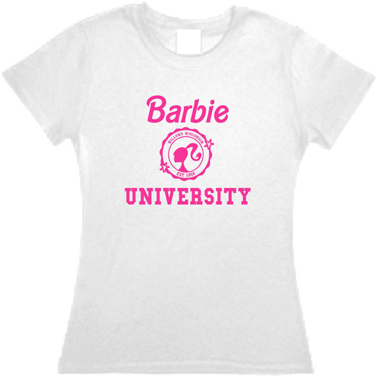 Playera Barbie University Dama/Caballero/Infantil