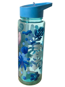 Stitch Botella Tapa con Asa y Popote Plegable de Plástico, Capacidad 700 ml