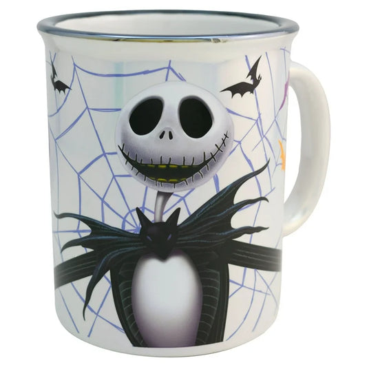 Jack Skellington Tarro Iridiscente Mega Jumbo para Bebidas Calientes, Modelo El Extraño Mundo de Jack, Taza Coleccionable, 790 ml