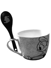 Cargar imagen en el visor de la galería, Pato Donald Taza de Porcelana con Tapa, Cuchara y Caja de Regalo 580 ml
