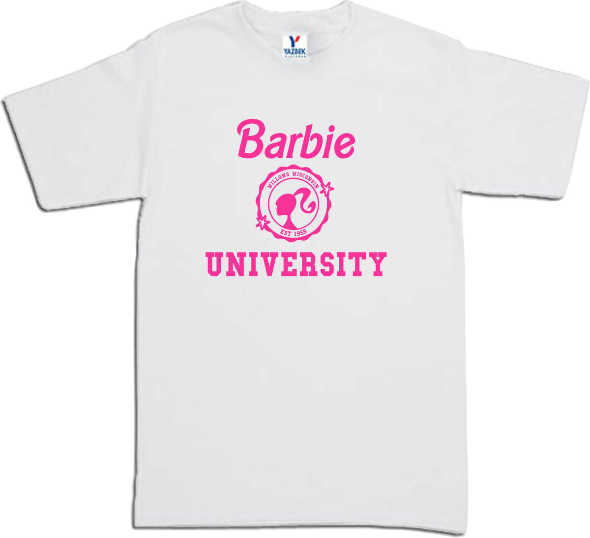 Playera Barbie University Dama/Caballero/Infantil