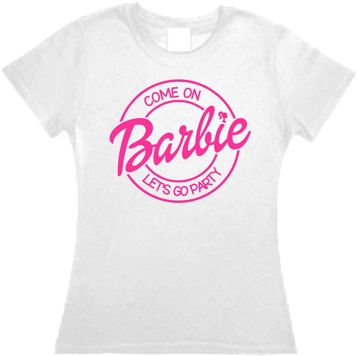 Playera Barbie Come on Barbi Let´s Go Party Md1 Dama / Caballero / Infantil SIlh