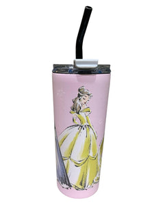 Princesas Disney Vaso Termo doble Pared Acero Inoxidable con tapa y Popote MD2