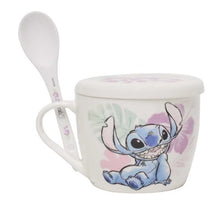 Cargar imagen en el visor de la galería, Stitch Taza con tapa y cuchara de Porcelana
