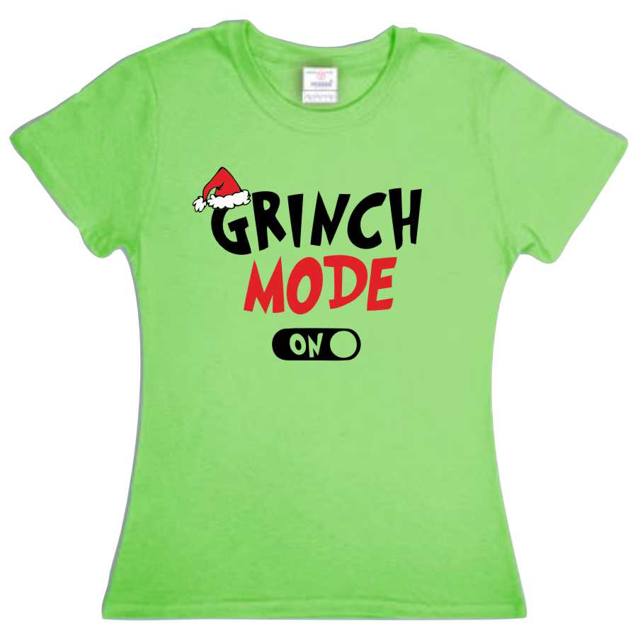 Playera Grinch Mode On Navidad Dama / Caballero o Infantil evento Familia Reunion