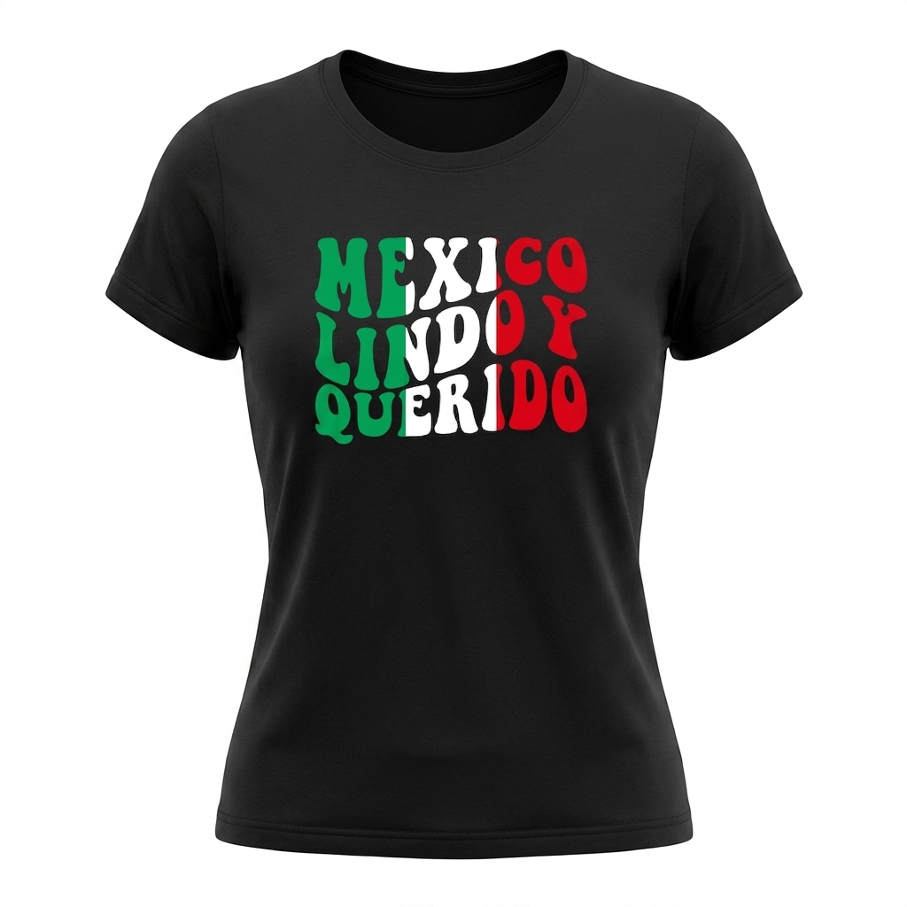 Playera México Lindo y Querido 15 de Septiembre Día de la Independencia Días Patrios de Algodón con Manga Corta Mexico