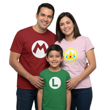 Cargar imagen en el visor de la galería, Set 3 Mario Luigi Princesa Peach Gamer Playeras Familia Evento Fiesta Juego Papá Mamá Infantil Cosplay
