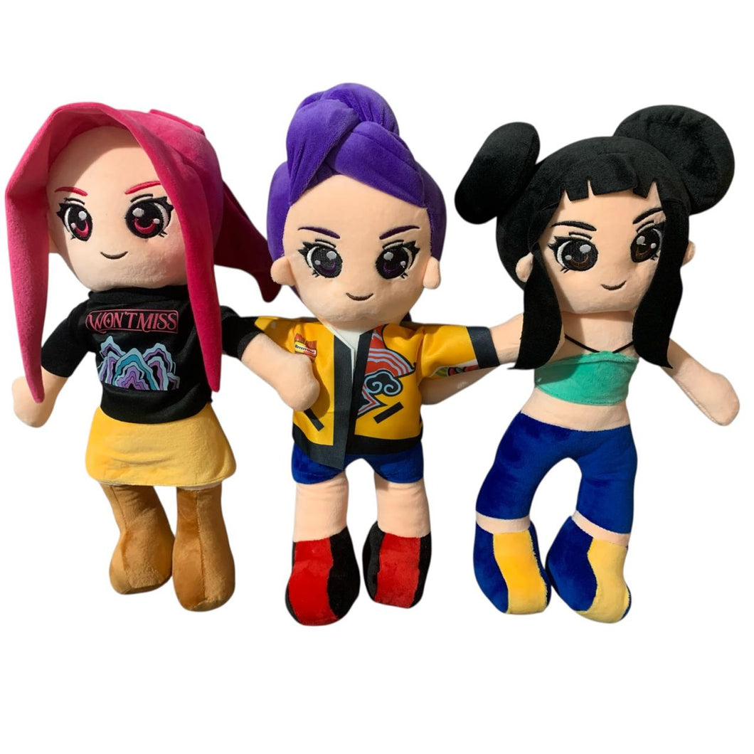 Set Peuche Huntrix Demon Hunters 3 Piezas Rumi, Mira y Zoey 40 cms  Kpop Golden Deluxe