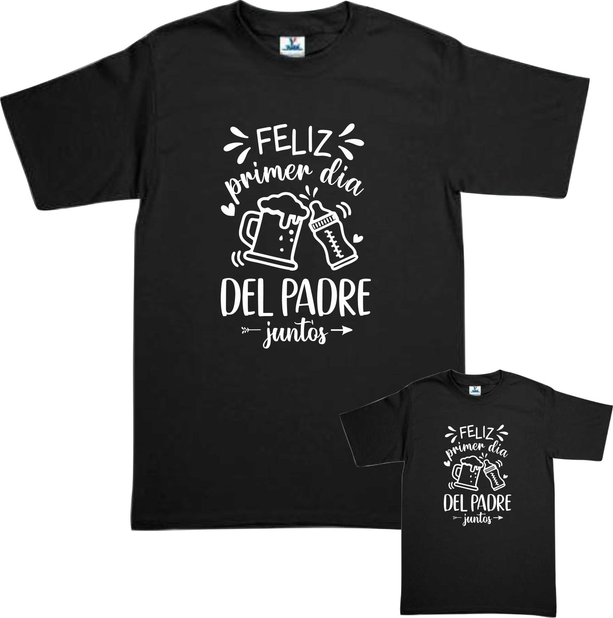 Set 2 playeras Nuestro Primer dia del Padre Juntos Duo Papá e hijo Familia Evento