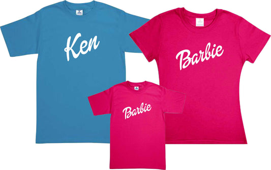 Set Barbie 3 Playeras Fiesta Dia de las Madres Mamá e hija Familia Evento Duo Mamá e Hija Cosplay Evento